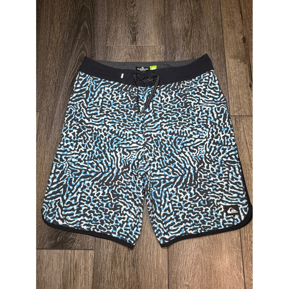 Quiksilver Highline Highlite Board Shorts Blue Black 29 Swim Trunks‎ AQBS031311